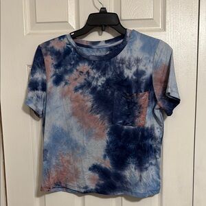 Tie-Dye Blue and Pink Women's Top